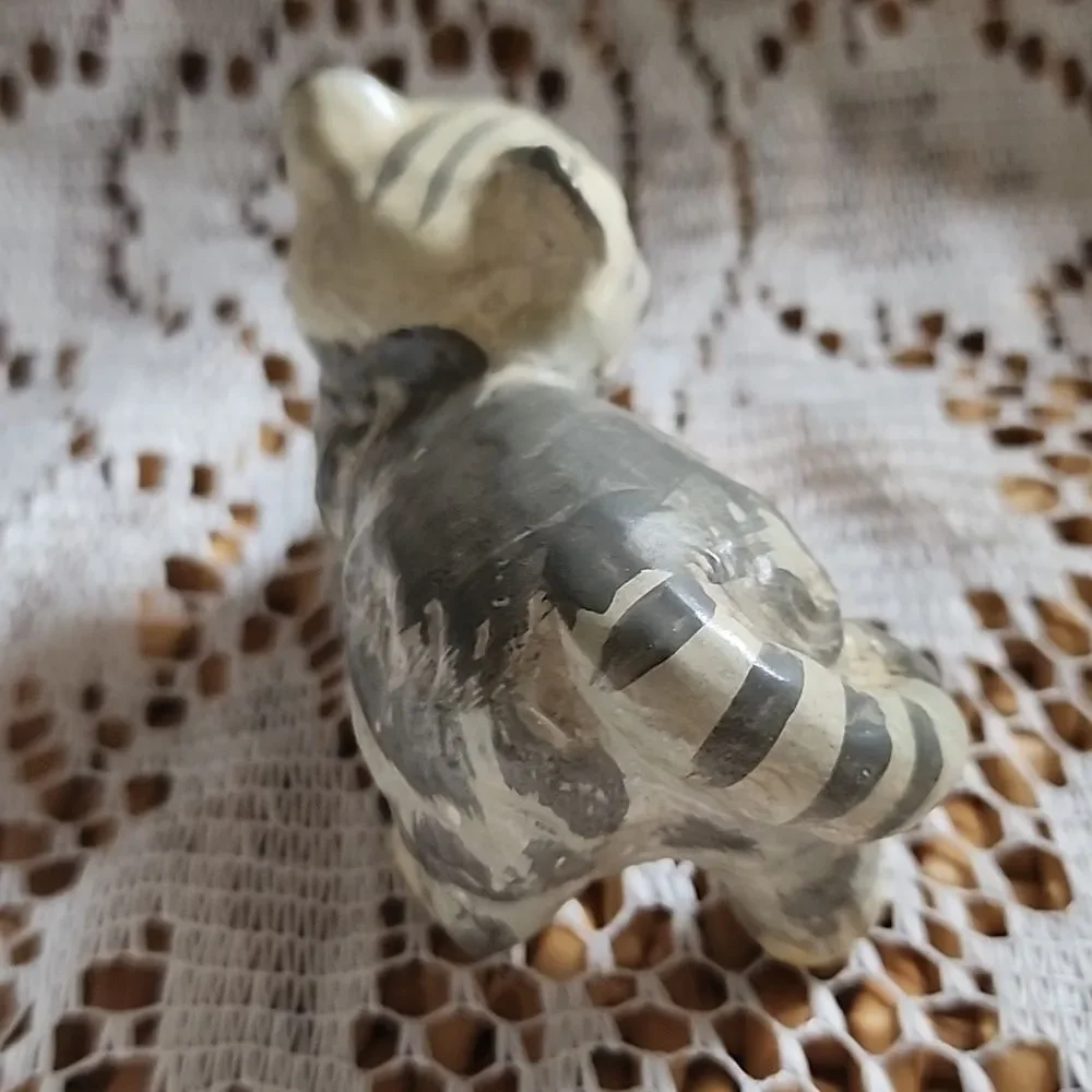 Vintage Meow! Ceramic Striped Tabby Cat Made In Sri Lanka